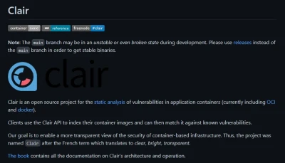 Clair Open Source Vulnerability Scanner Clair Open Source Vulnerability Scanner